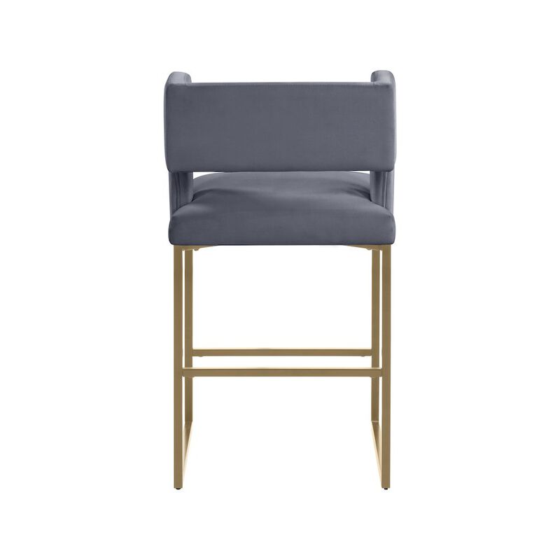 Meridian Furniture Caleb Velvet Counter Stool, Set of 2