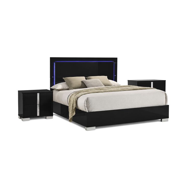 3pc Bedroom Set, Wood, 2 Nightstands