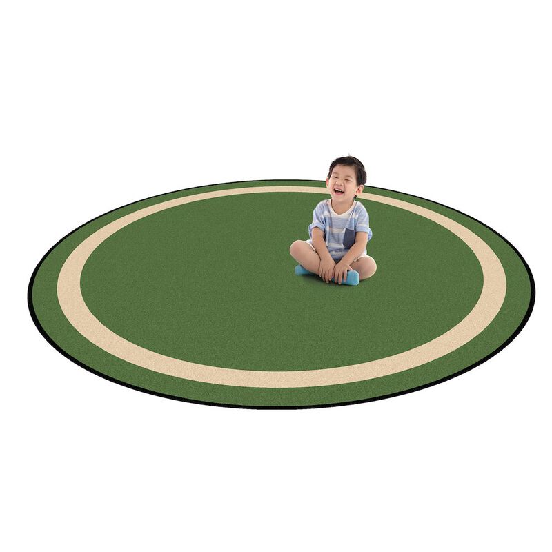 Joy Carpets Kid Essentials Portrait 5'4 Round Area Rug in Color Heather