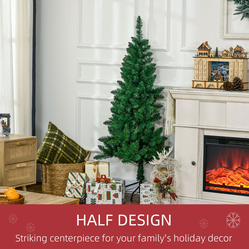 BreeBe 5 ft Artificial Half Christmas Tree Flat Back Design image number 3