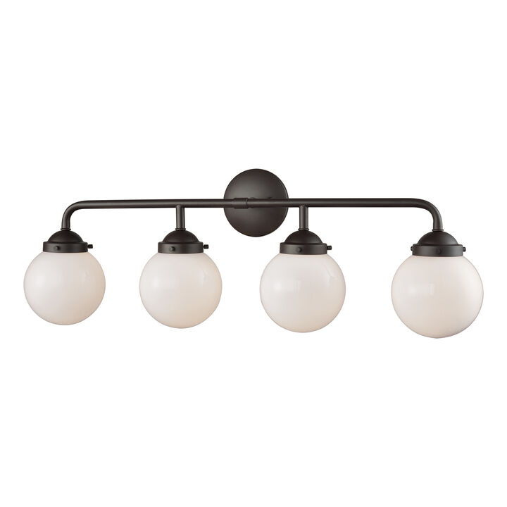 Beckett 33'' Wide 4-Light Vanity Light with Frosted Glass