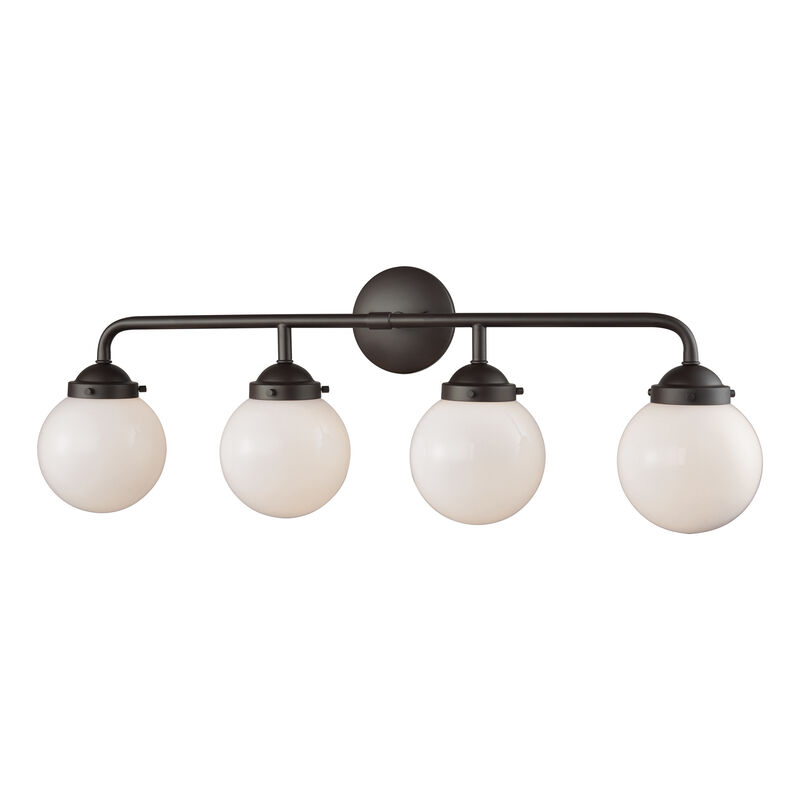 Beckett 33'' Wide 4-Light Vanity Light with Frosted Glass image number 1