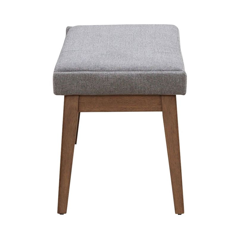 Liberty Furniture Grey Linen Upholstered Dining Bench with Removable Cushion - Satin Walnut image number 1