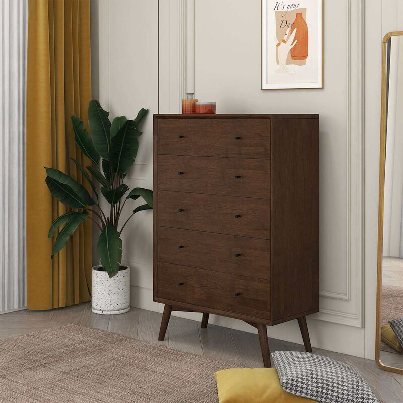 Ashcroft Furniture Co Caroline Mid Century Modern Solid Wood Dresser image number 3