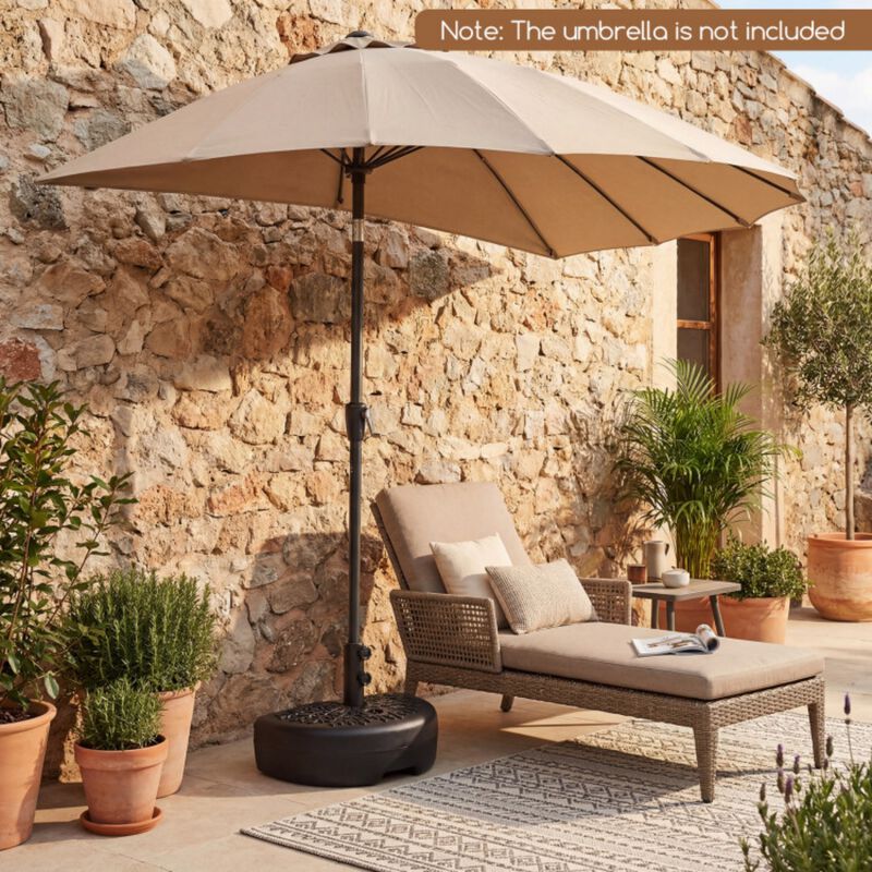 55 LBS Half Round Patio Umbrella Base  for Deck Lawn Poolside image number 8