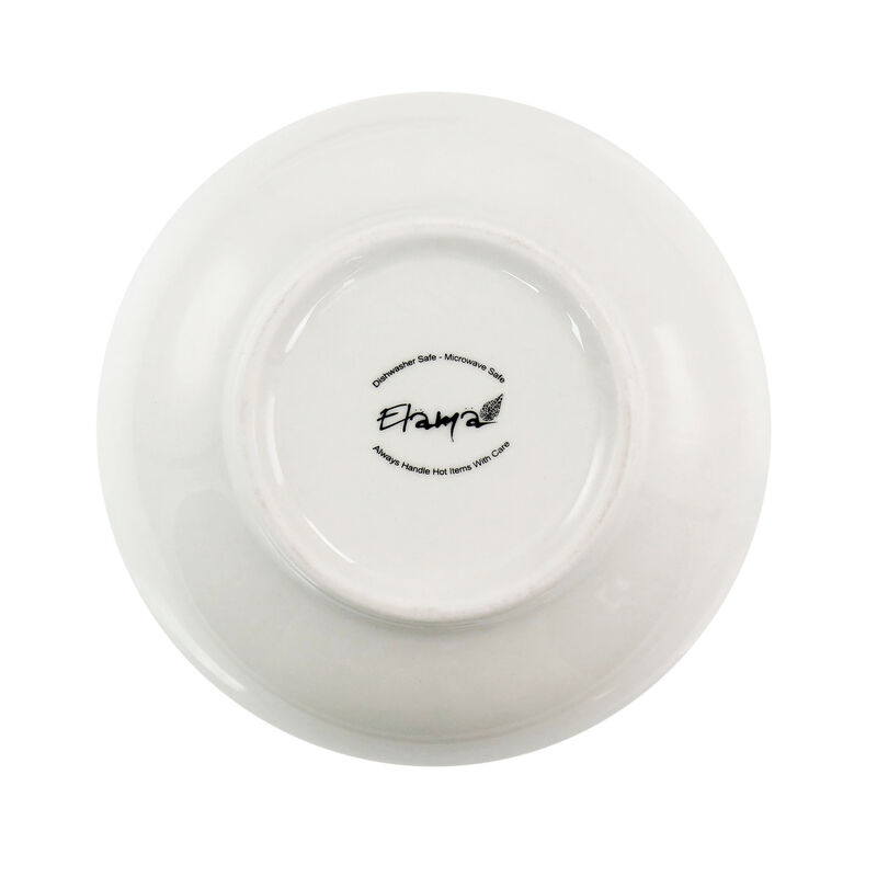 Elama Camellia 16 Piece Porcelain Double Bowl Dinnerware Set