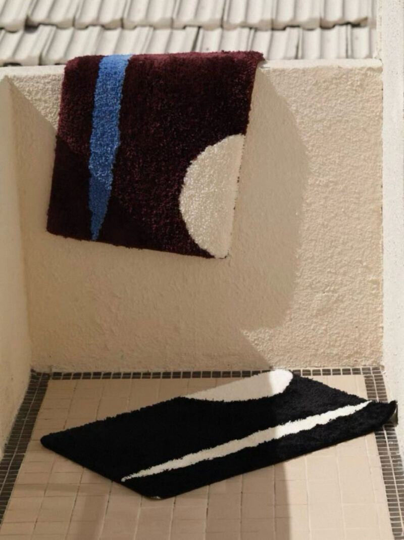 Ultra Soft Contemporary Abstract Bath Rug, Absorbent, Anti-slippery Mat image number 2