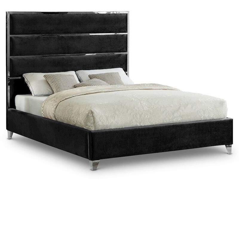 Meridian Furniture Zuma Black Velvet Full Bed