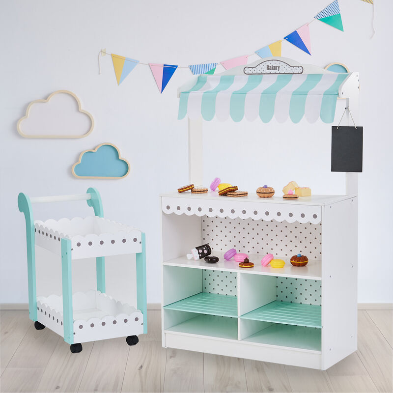 My Dream Bakery Shop, Treat Stand and Dessert Cart, White/Blue image number 1