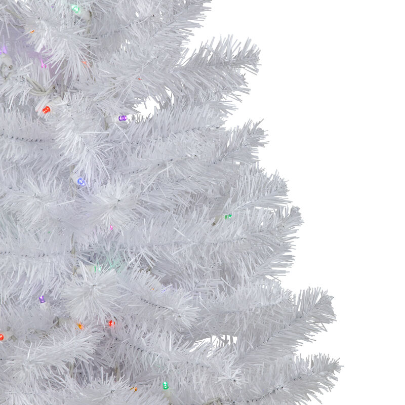 3' Pre-Lit LED Snow White Artificial Christmas Tree  Multi Lights