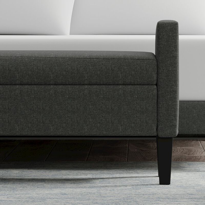 Rize Home 46 Storage Bench with Arms - Dark Gray image number 3