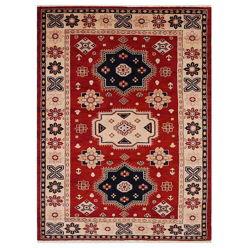 RUGSOTIC CARPETS HAND KNOTTED WOOL & SILK ECO-FRIENDLY ORIENTAL AREA RUGS  - Rectangle Shape, Classic Oriental Traditional , Low Pile Handmade Area Rugs (AF0104) image number 0