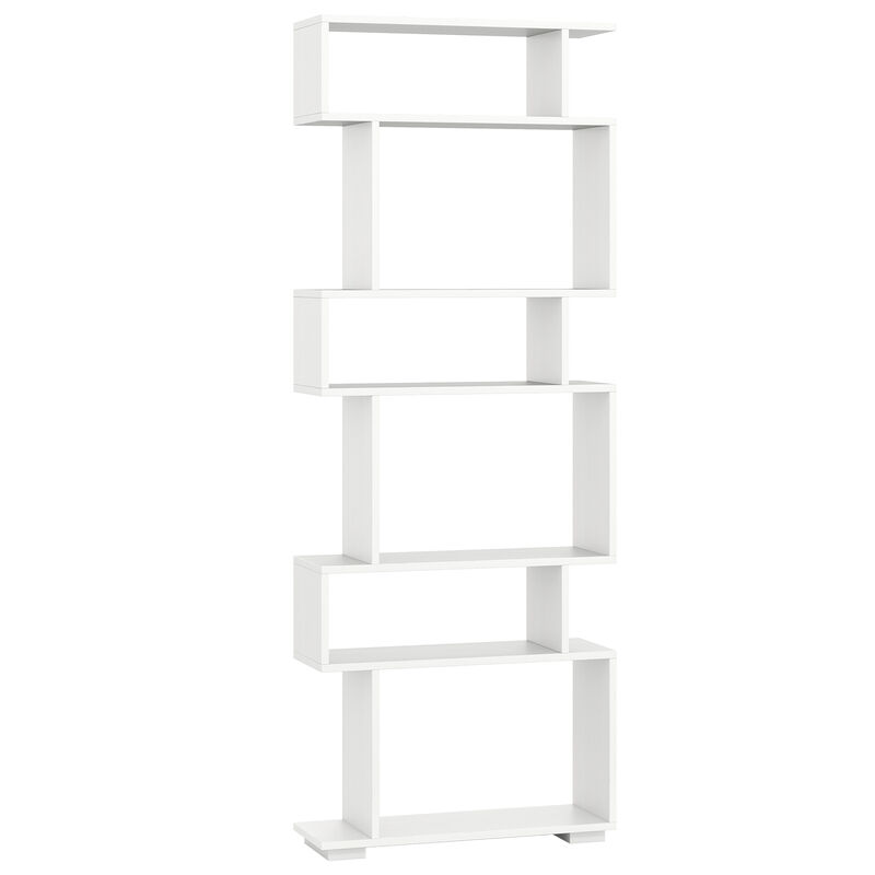 Vertical 6-Tier Bookshelf with Anti-Tipping Kits &ndash; Geometric Storage for Office