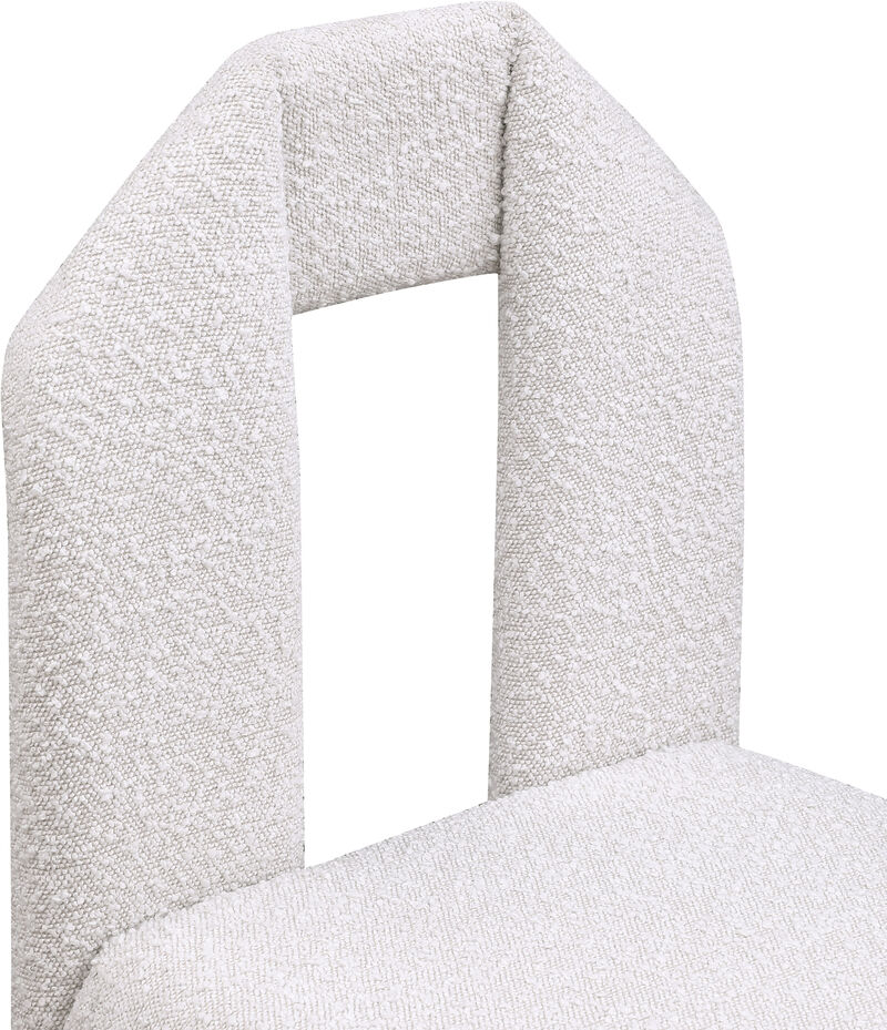 Meridian Furniture Bennett Cream Boucle Fabric Dining Chair, Set of 2