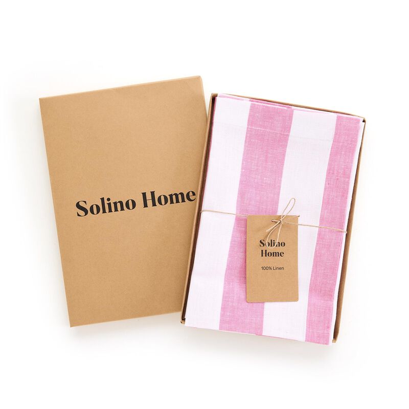 Linen Dinner Napkins - Cabana Stripe image number 3