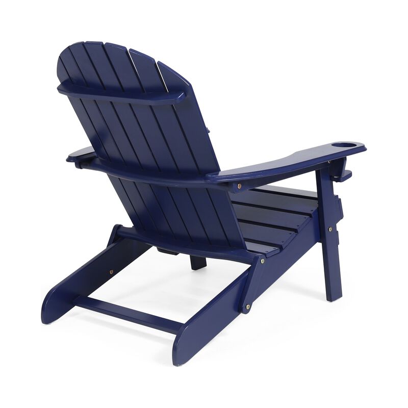 Hivvago Foldable Patio Adirondack Chair with 2 Cup Holders image number 5