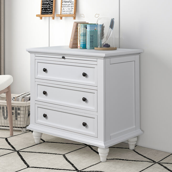 Merax 3-Drawer Bedroom Nightstand Storage Cabinet