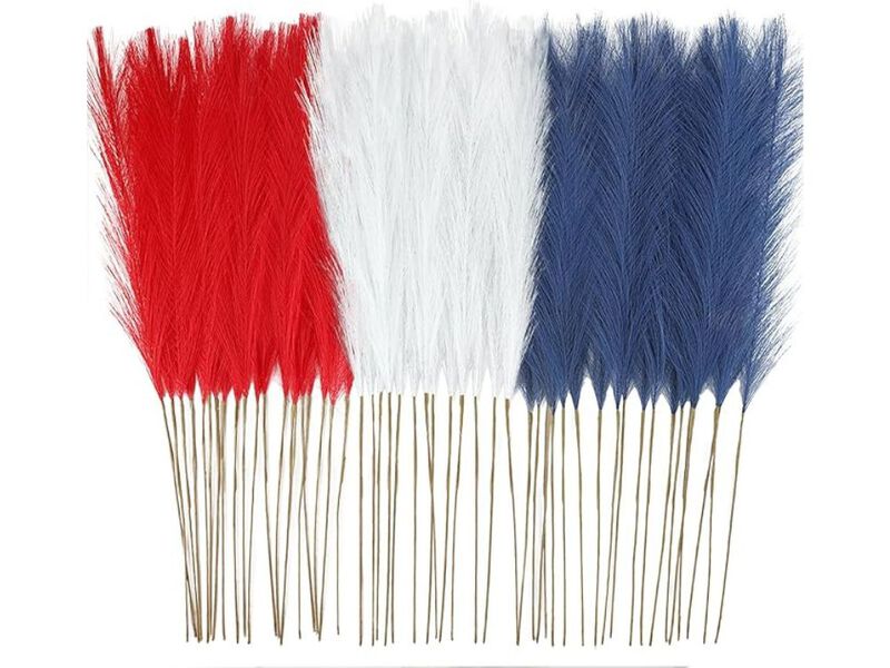 50 Piece White Artificial Pampas Stems Vase Filler Grass Decor image number 0