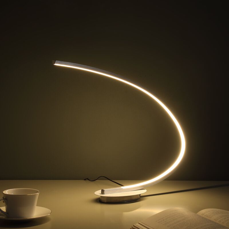 Hivvago 16" Silver Metal Desk Led Table Lamp