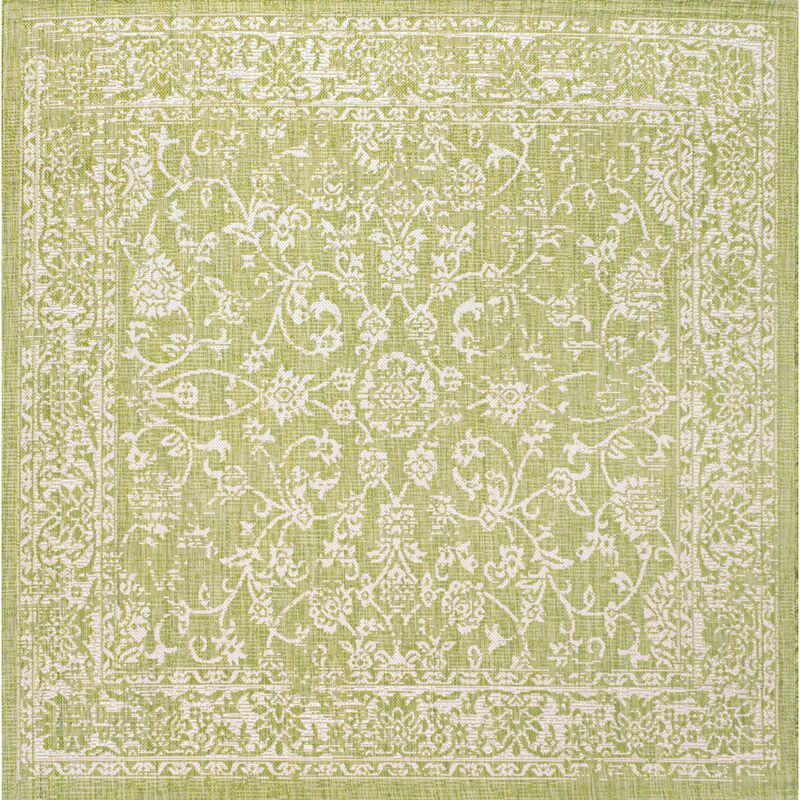 Tela Bohemian Textured Weave Floral Area Rug