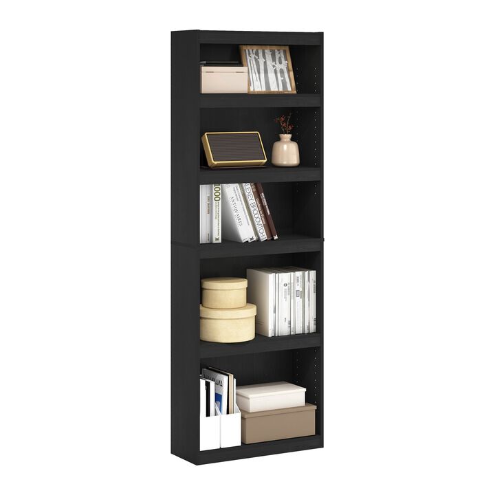 Furinno Jaya Enhanced Home 5-Tier Shelf Bookcase, Blackwood