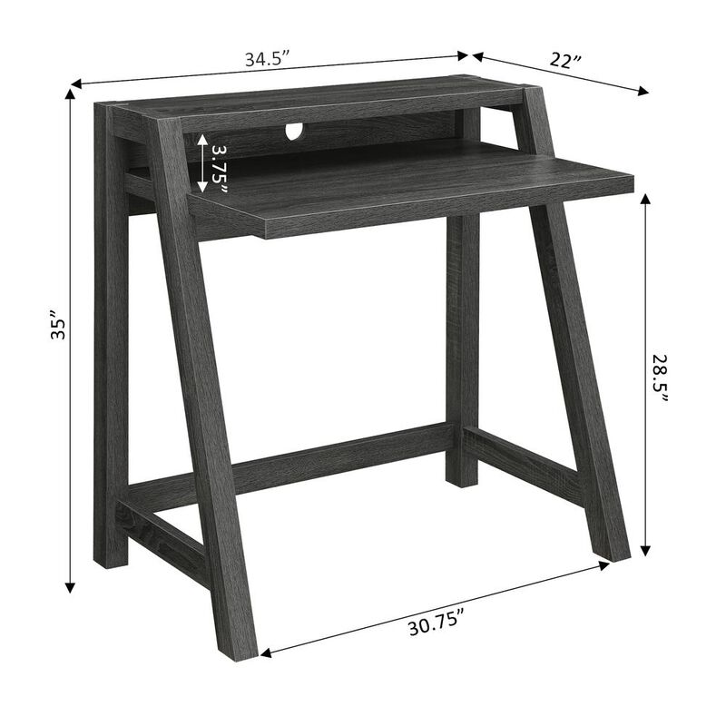 Convenience Concepts Newport Lilly 2 Tier Desk, Gray