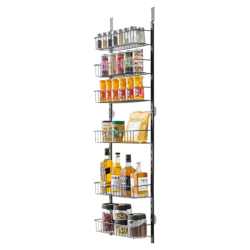 Over the Door Pantry Organizer &ndash; 6-Tier Adjustable Storage Rack for Kitchen Supplies image number 9