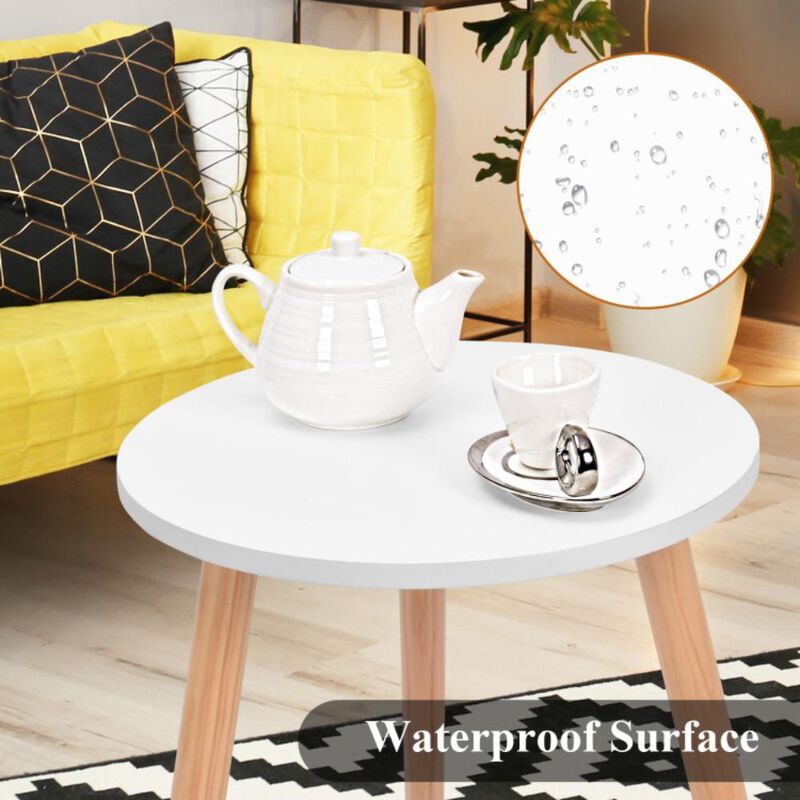 Hivvago 16 Inch Modern Round Coffee Table