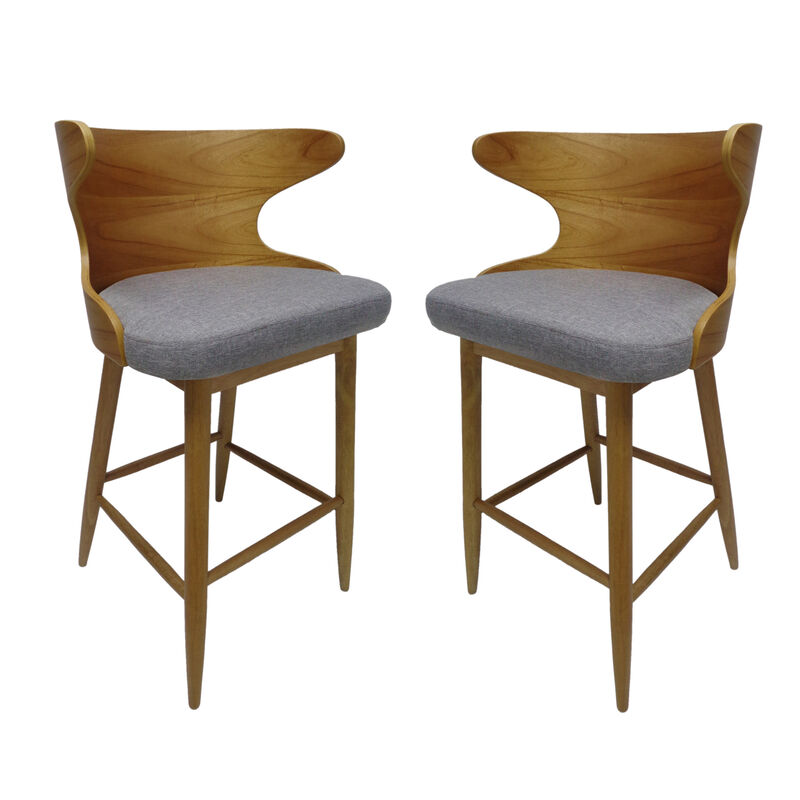 Merax Mid-Century Modern Wooden Bar Stools Set of 2