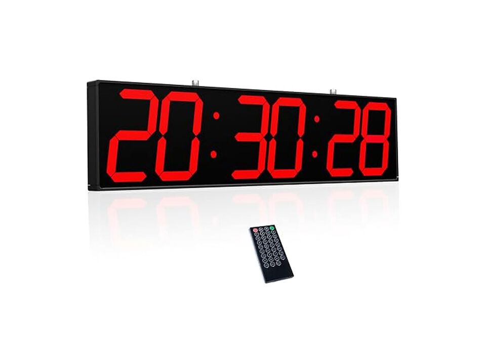Double Sided Digital Multifunctional LED Wall Clock 5 Inch Red Home Decor