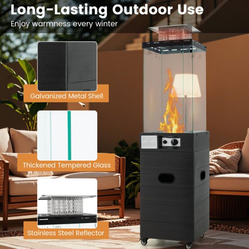 Hivvago 40000 BTU Patio Heater Outdoor Propane Gas Heater with Cover and Wheels