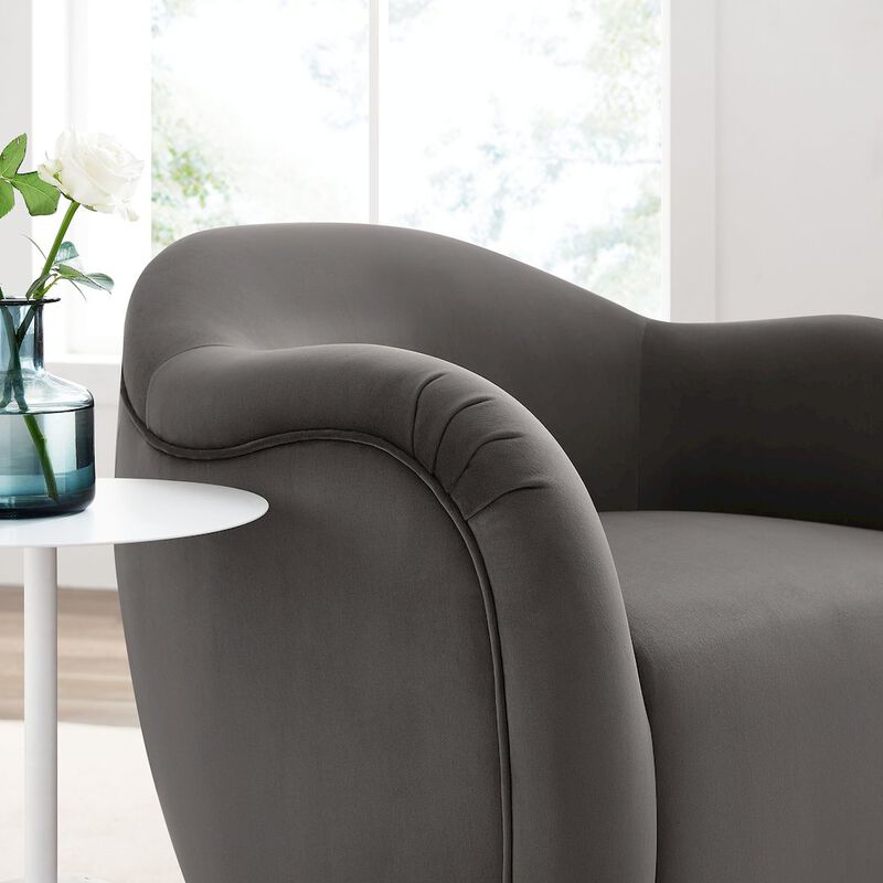 Compose Performance Velvet Swivel Armchair image number 8