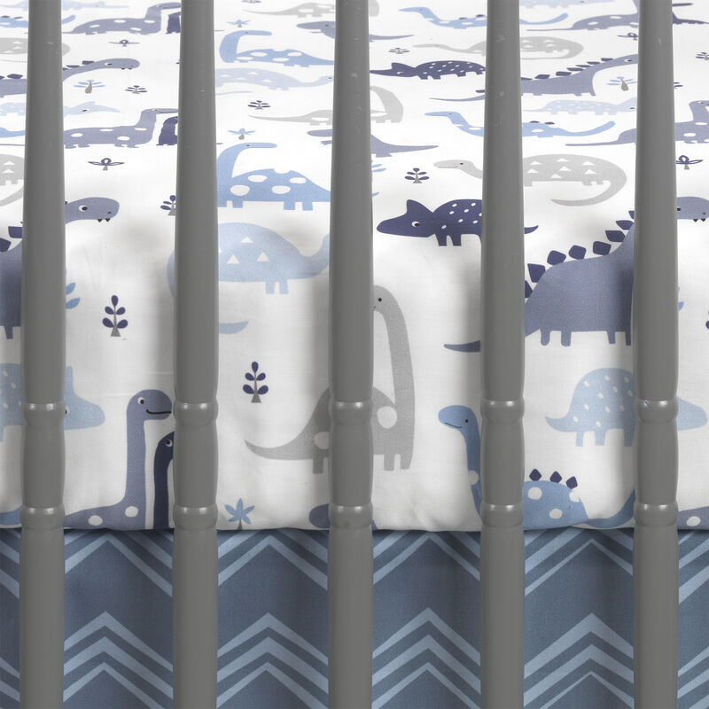 Bedtime Originals Roar Blue/Gray Dinosaur 5-Piece Nursery Baby Crib Bedding Set