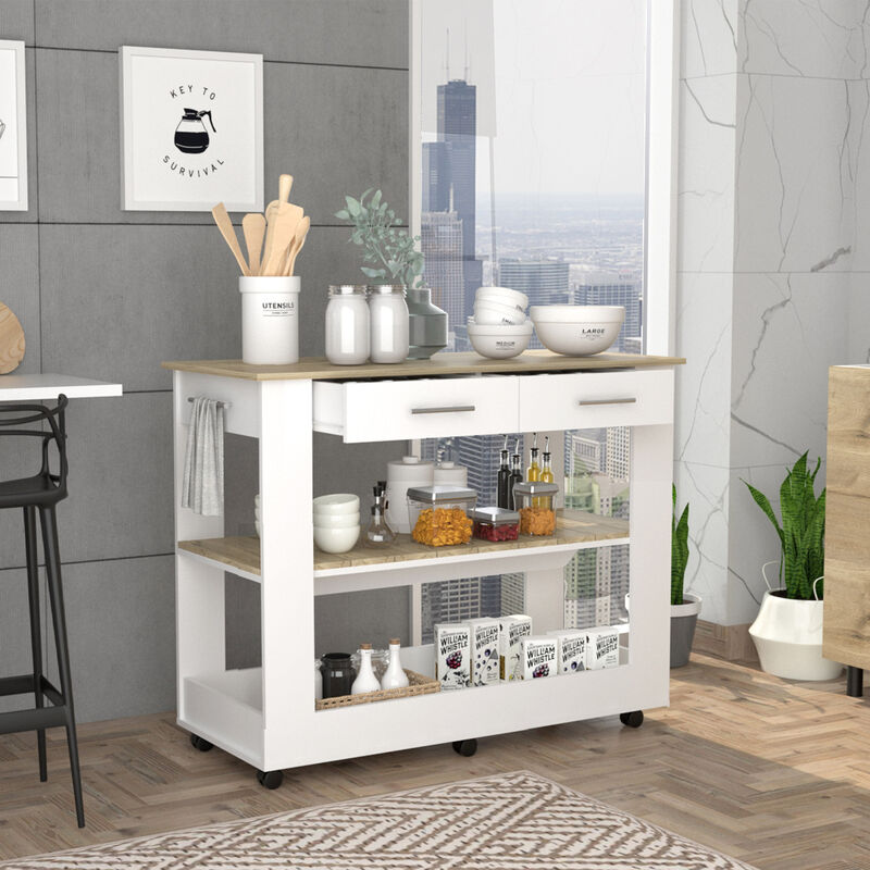 Streamdale Cala Kitchen Island 46'' with Casters and Drawers image number 6