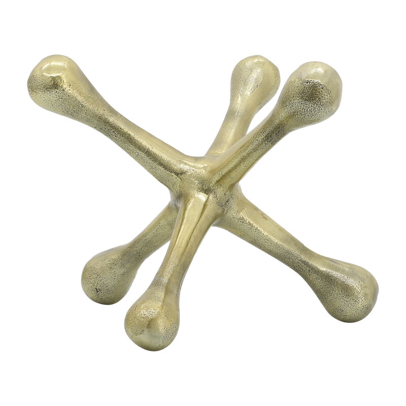 Gold Metal Jacks Sculpture 9" image number 3