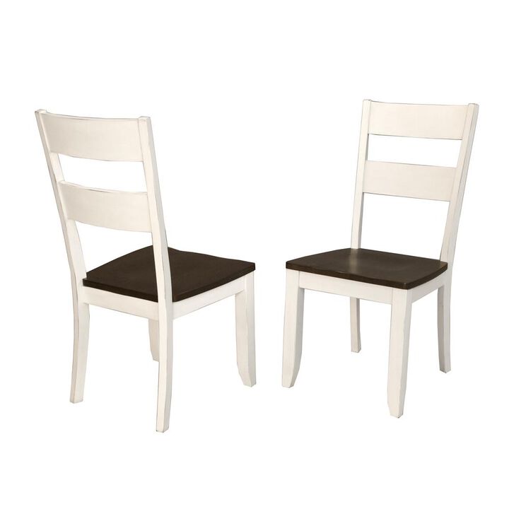 Belen Kox Transitional Cocoa-Chalk Side Chairs (Set of 2), Belen Kox