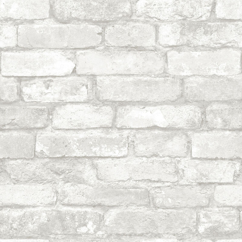 Buchanan Off White Brick Peel & Stick Wallpaper image number 0