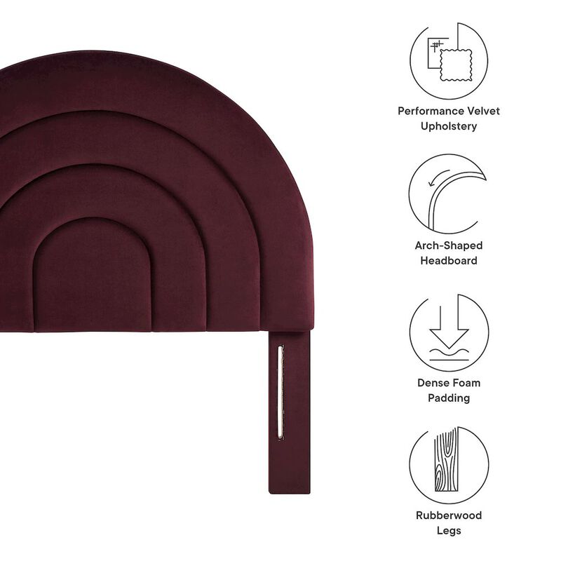Solana Arched Performance Velvet Twin Headboard image number 2