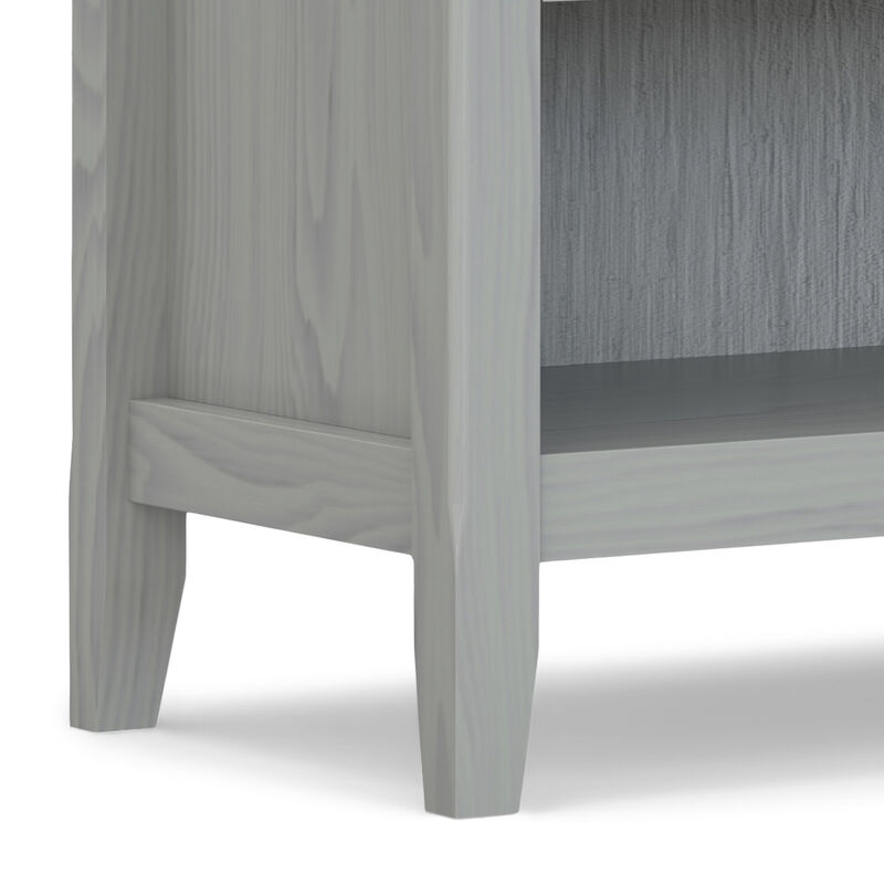 Amherst SOLID WOOD 24 inch Wide Traditional Bedside Nightstand Table in Fog Grey
