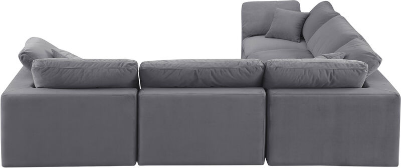 Meridian Furniture Comfy Grey Velvet Modular Sectional