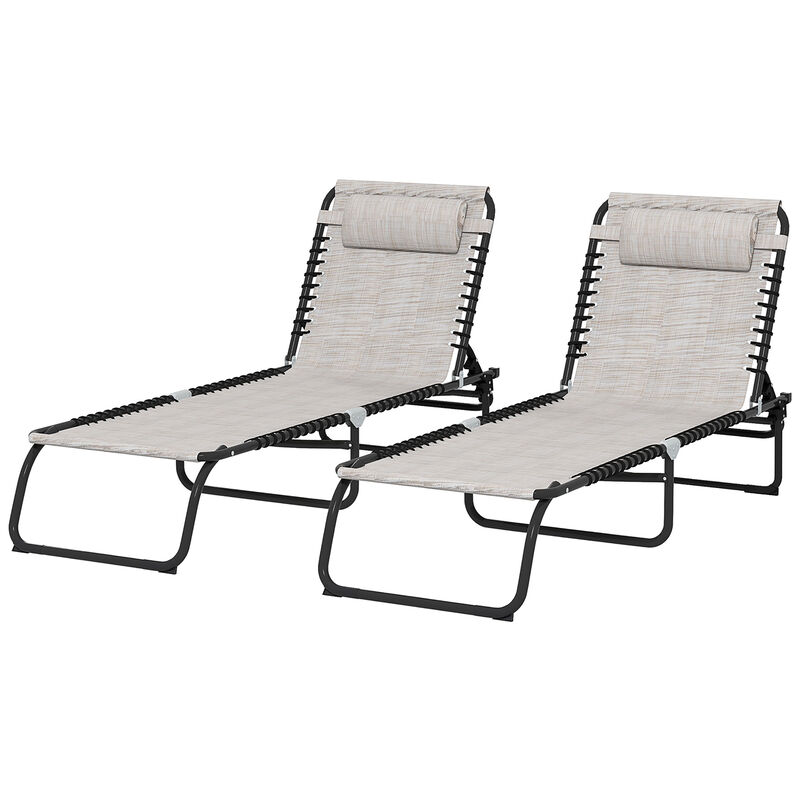 Hivvago 2 Adjustable Folding Chaise Lounge Chairs image number 0