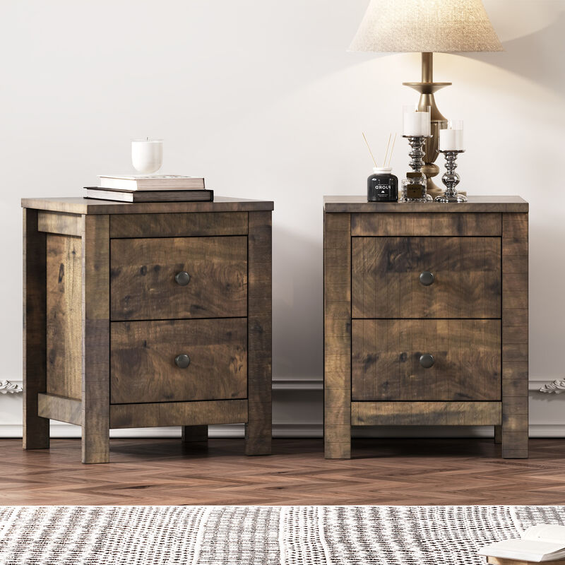 Merax Farmhouse Nightstand Set of 2