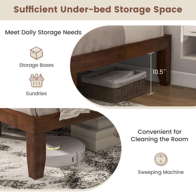 14 Inch King Size Wood Platform Bed Frame