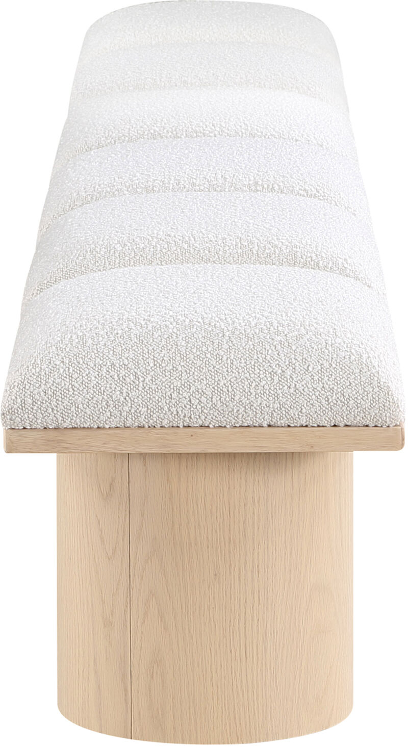 Meridian Furniture Pavilion Cream Boucle Fabric Bench