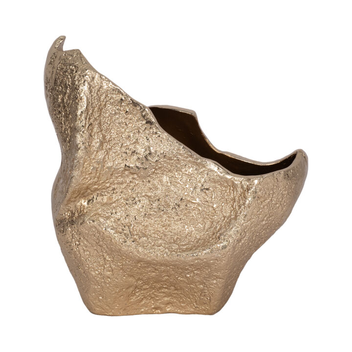 13" Organic Edge Metal Vase