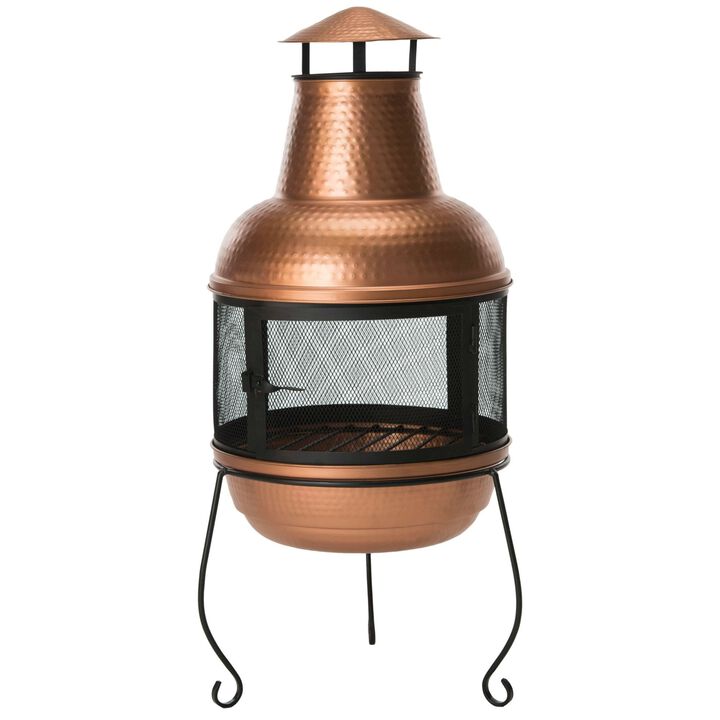 Heavy-Duty Chiminea Fire Pit with Stand for Safe and Warm Outdoor Fires