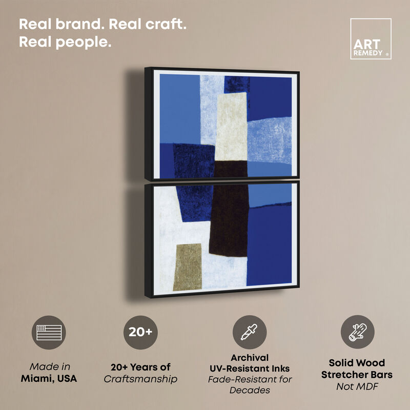 Cerulean Columns Abstract Canvas Print by Art Remedy image number 2