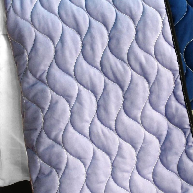 Purple Butterfly Quilted Patchwork Quilt Set 3PC Queen Size Cozy Bedding image number 2
