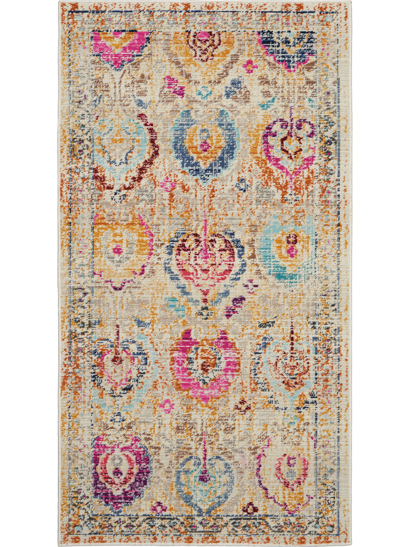 Vintage Kashan VKA04 Ivory/Multicolor 2' x 4' Rug