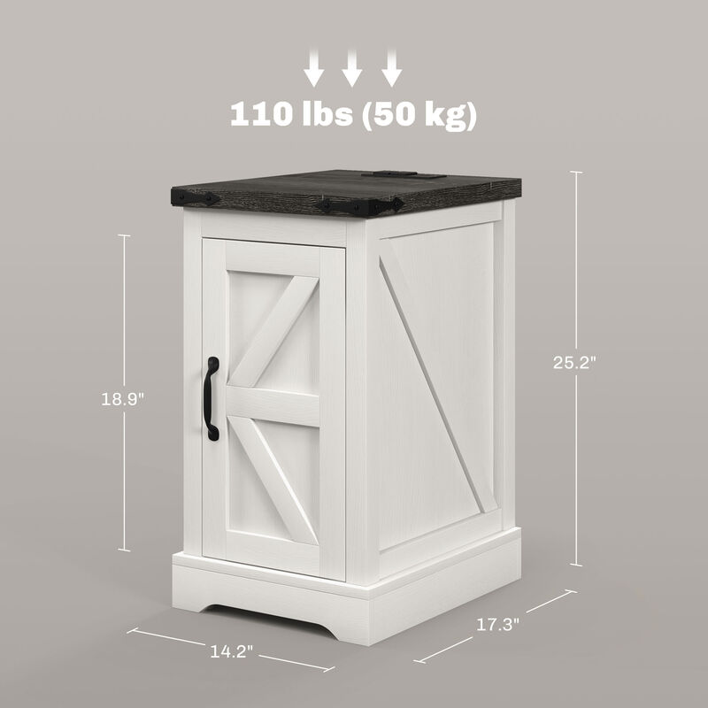 Hivvago Side Table with Built-In Charging Station image number 2